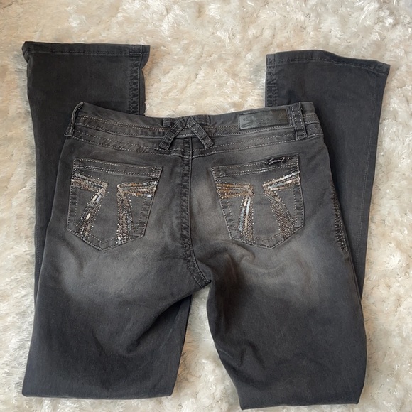 Seven7 Rocker Bootcut Rhinestone Jeans - Picture 5 of 10